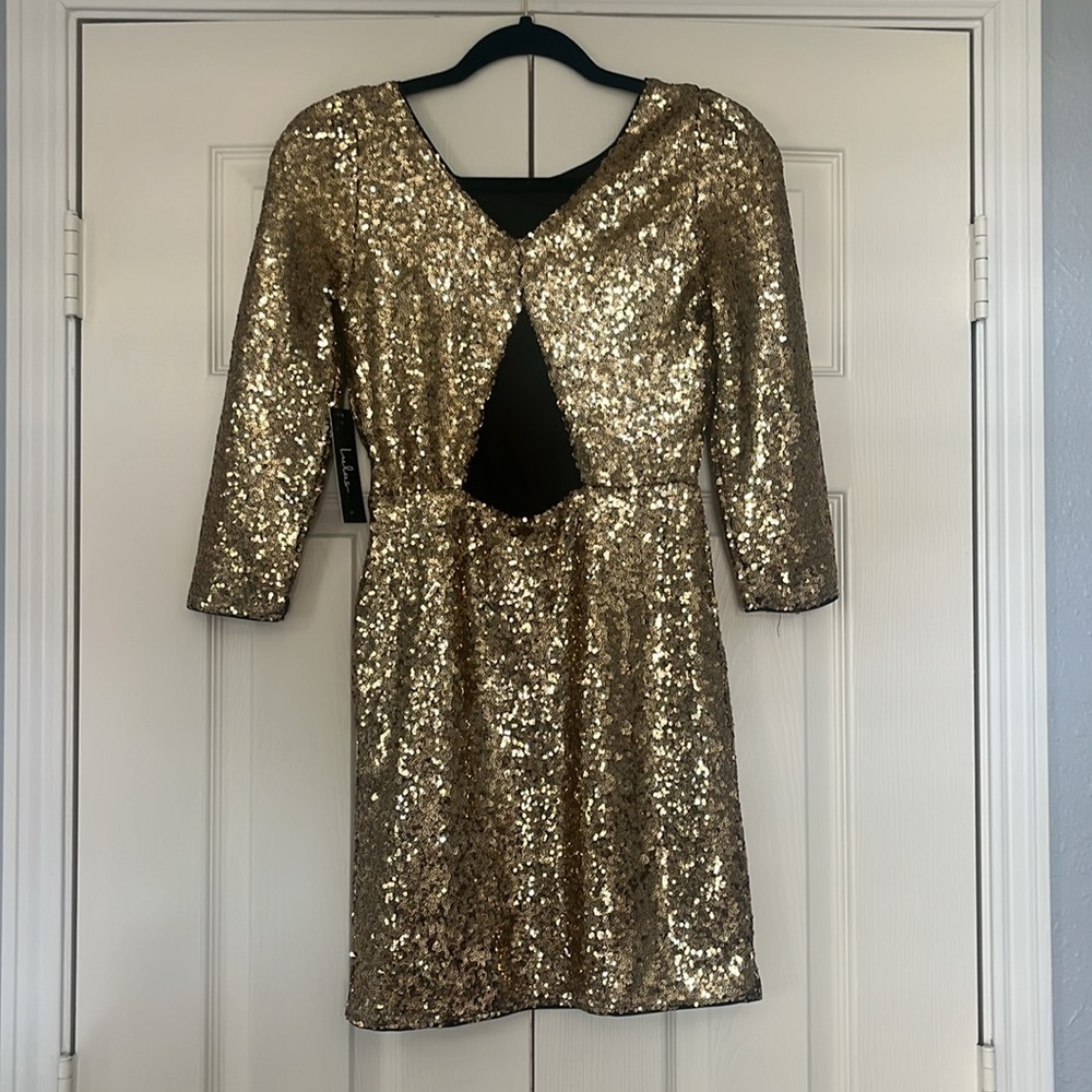 Lulus Gold Sequin Dress - Picture 3 of 4